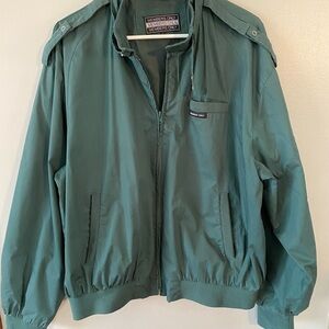 Vintage men’s Members Only Forest Green Zip Bomber Jacket 80’s 90’s size L